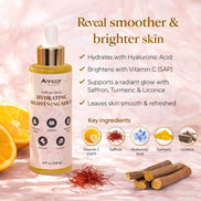 Sérum de Ácido Hialurónico Annoor Saffron Glow – Iluminador, Hidratante, Antipiel Apagada, Potenciador de Luminosidad y Tono Uniforme