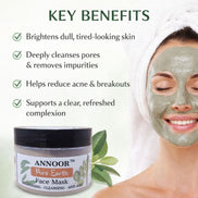 ANNOOR Polvo Mascarilla Facial Pura Tierra – Iluminador, Limpieza Profunda y Tratamiento Anti-Acné