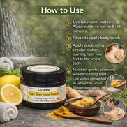 Exfoliante de azúcar espumoso Annoor – Jengibre Miel Limón Cúrcuma - Exfoliación suave (6.5 oz / 185 g)