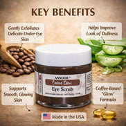 Exfoliante para Ojos – Exfoliante Ojos Coffee Glow con Café, Aloe Vera y Miel