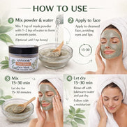 ANNOOR Polvo Mascarilla Facial Pura Tierra – Iluminador, Limpieza Profunda y Tratamiento Anti-Acné