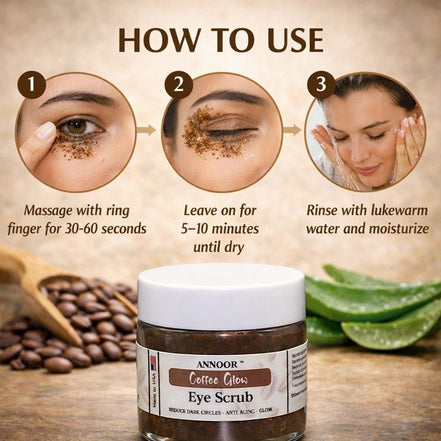 Under Eye Scrub – Coffee Glow Exfoliating Eye Scrub with Coffee, Aloe Vera & Honey