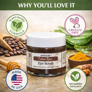 Exfoliante para Ojos – Exfoliante Ojos Coffee Glow con Café, Aloe Vera y Miel