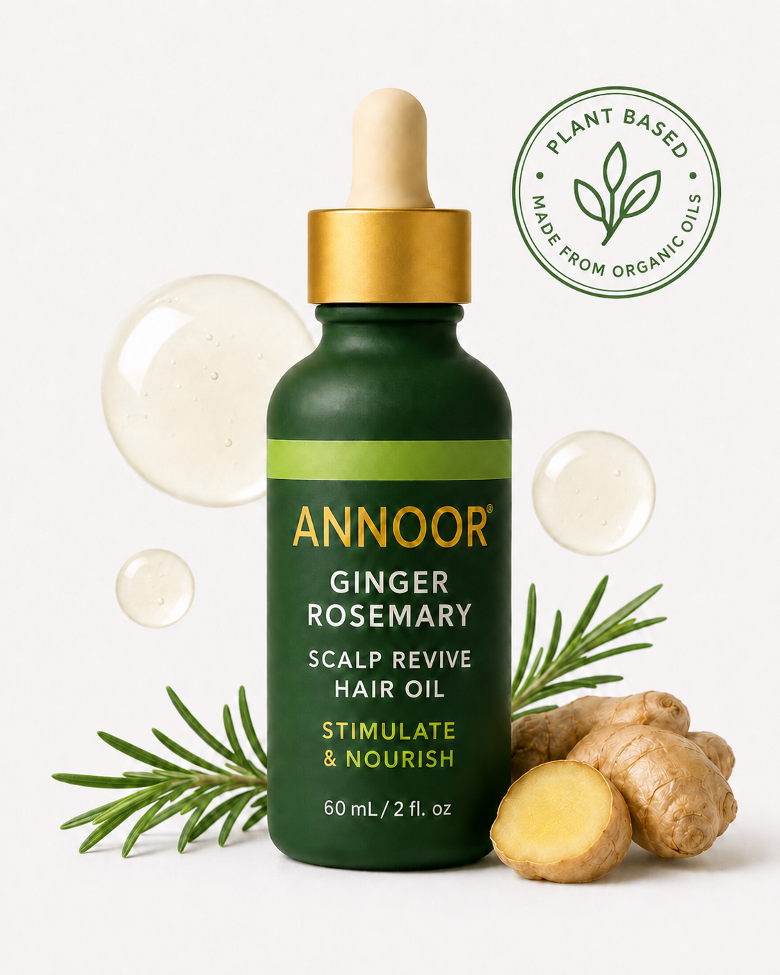 Annoor® Ginger Rosemary Scalp & Hair Strengthening Oil – 2 fl oz