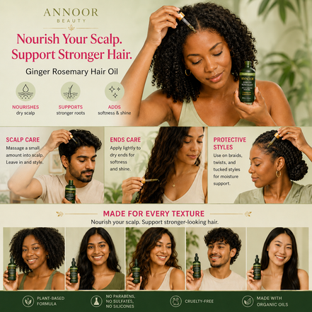 Annoor® Ginger Rosemary Scalp & Hair Strengthening Oil – 2 fl oz