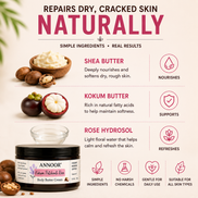 Annoor Crema Corporal de Manteca de Kokum, Pachulí y Rosa (6.5 oz / 185 g)