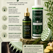 Annoor Ayurvedic 4-Step Haircare Set – Plant-Based Hair Routine for Frizz, Shine, Dry Hair & Scalp Care