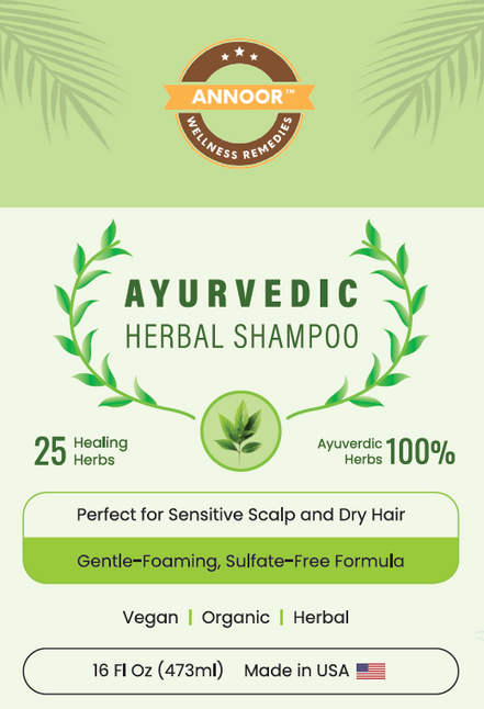 Annoor® Ayurvedic Herbal Shampoo – Sulfate-Free, Plant-Based, Gentle Clarifying Cleanse for All Hair Type