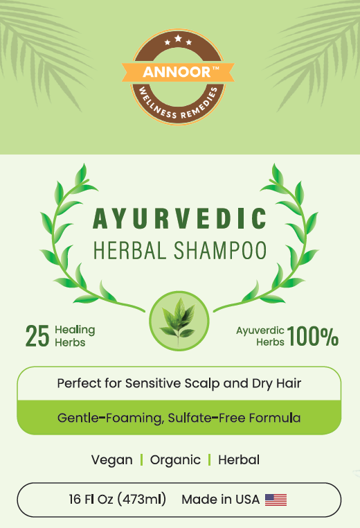 Annoor® Ayurvedic Herbal Shampoo – Sulfate-Free, Plant-Based, Gentle Clarifying Cleanse for All Hair Type
