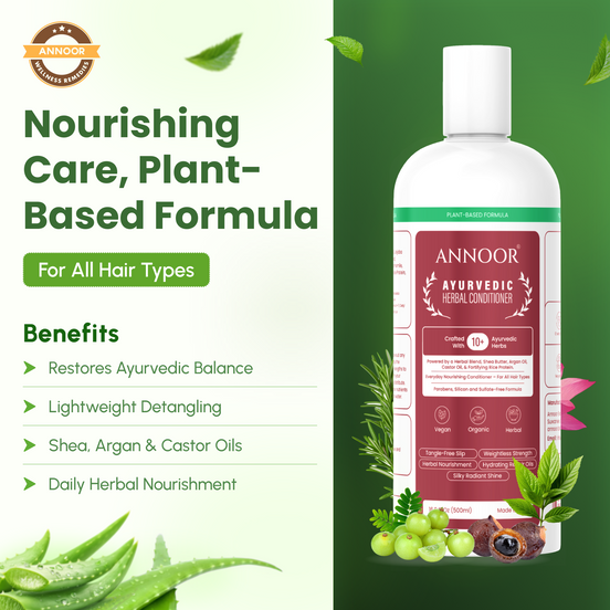 Annoor Ayurvedic Herbal Conditioner – Sulfate-Free, Plant-Based, Moisturizing & Frizz-Smoothing Formula (500 mL)