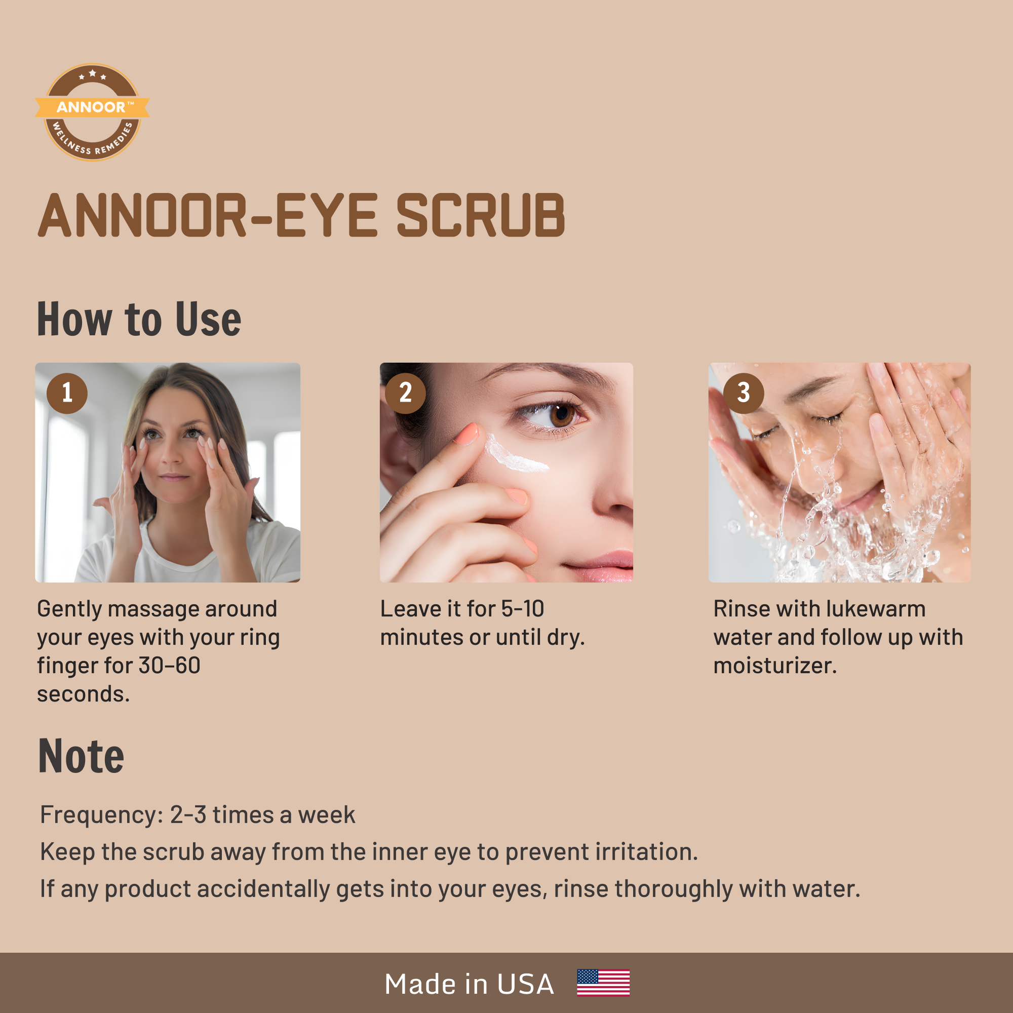 Annoor Coffee Glow Eye Scrub – Brightening & Smoothing Under-Eye Polish