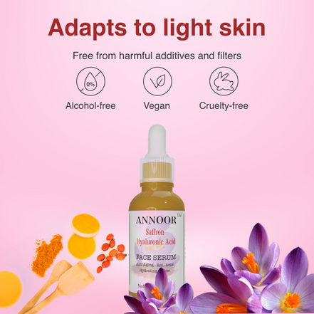 Annoor Saffron Hyaluronic Acid Face Serum – Hydrating, Brightening & Radiance Boost