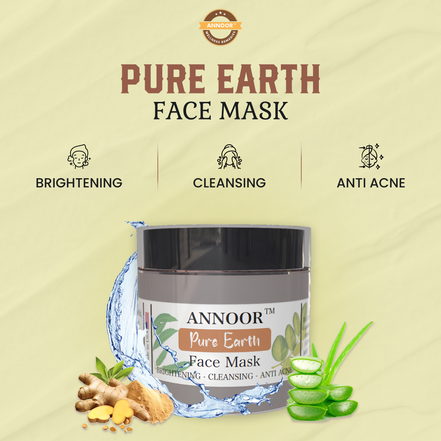 ANNOOR Pure Earth Face Mask Powder – Brightening, Deep Cleansing, & Anti-Acne Treatment