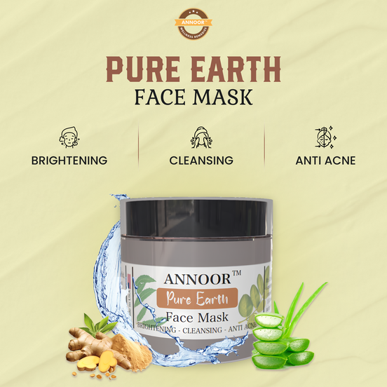 ANNOOR Pure Earth Face Mask Powder – Brightening, Deep Cleansing, & Anti-Acne Treatment